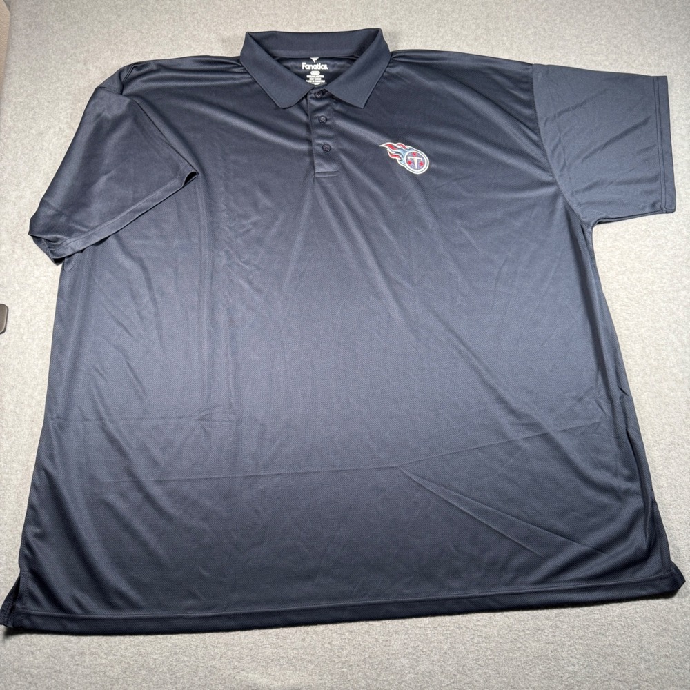 Fanatics NFL Tennessee Titans Polo Shirt Mens 5XL Navy Blue Short Sleeve NWT